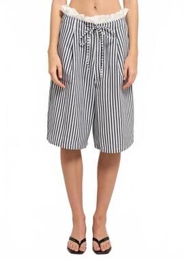 NEW WOODROSE DELI echo pull-on shorts in navy/white stripe